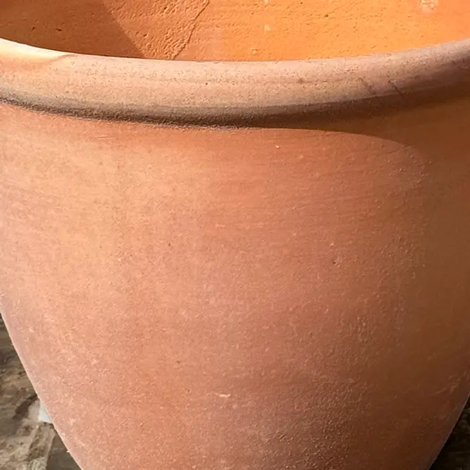 Whitewash Terracotta Egg Rim (D30xH25cm) Handmade Outdoor Plant Pot - image 3