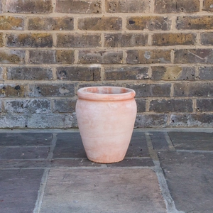 Whitewash Terracotta Handmade Belly Rim Stretched Planter (D25cm x H30cm) Outdoor Plant Pot - image 2