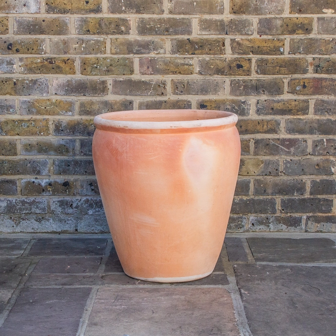 Whitewash Terracotta Handmade Belly Rim Stretched Planter (D50cm x H55cm)  Outdoor Plant Pot - image 2