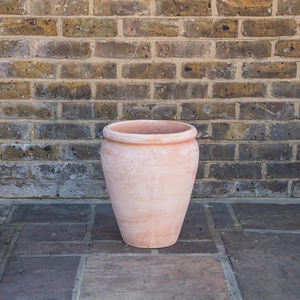 Whitewash Terracotta Handmade Belly Rim Stretched Planter (D34cm x H40cm) Outdoor Plant Pot - image 2