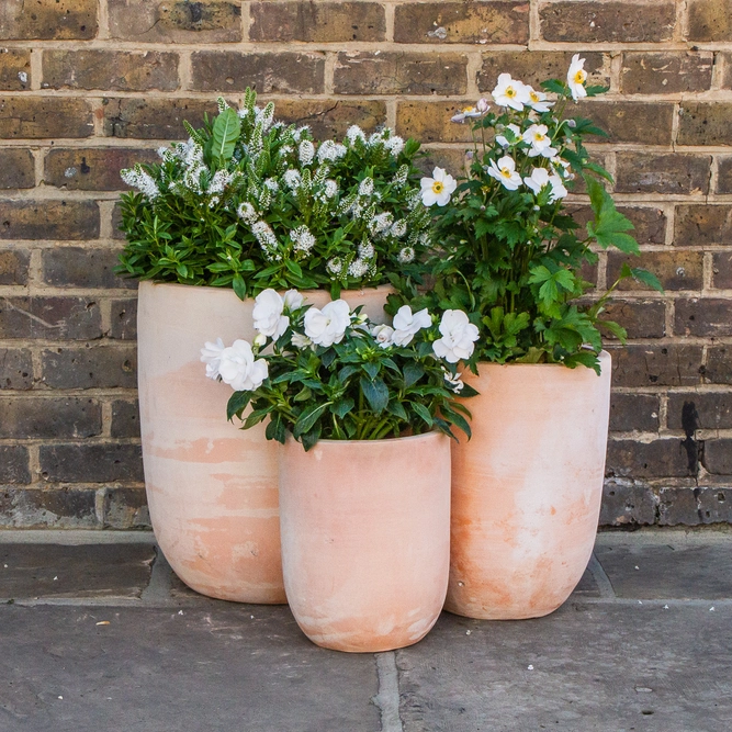 Whitewash Terracotta Handmade Bullet Planter (D24 x H30cm) Outdoor Plant Pot - image 5