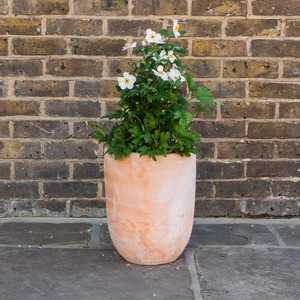 Whitewash Terracotta Handmade Bullet Planter (D41cm x 47cm) Outdoor Plant Pot - image 5