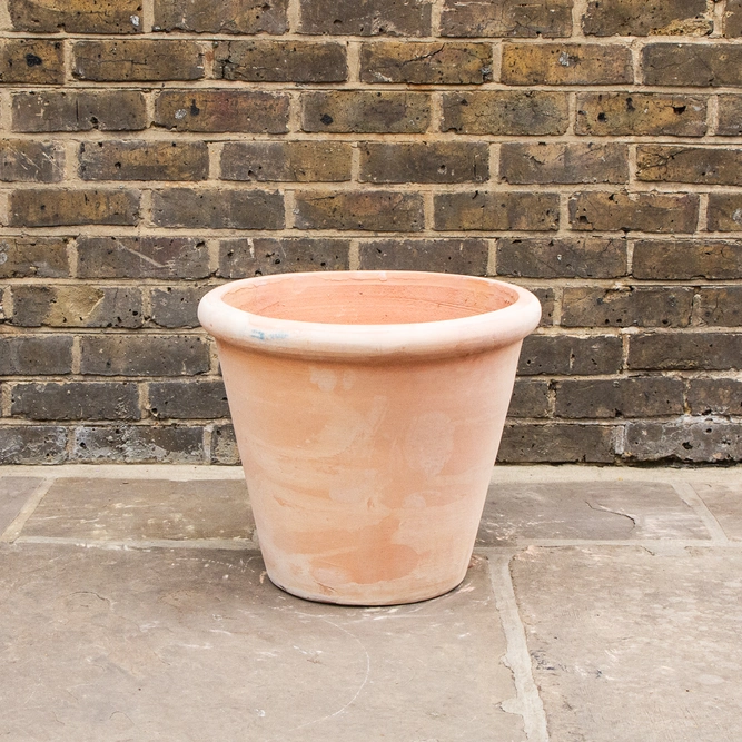 Whitewash Terracotta Handmade Coni Lip Planter (D46cm x H41cm) Outdoor Plant Pot - image 2