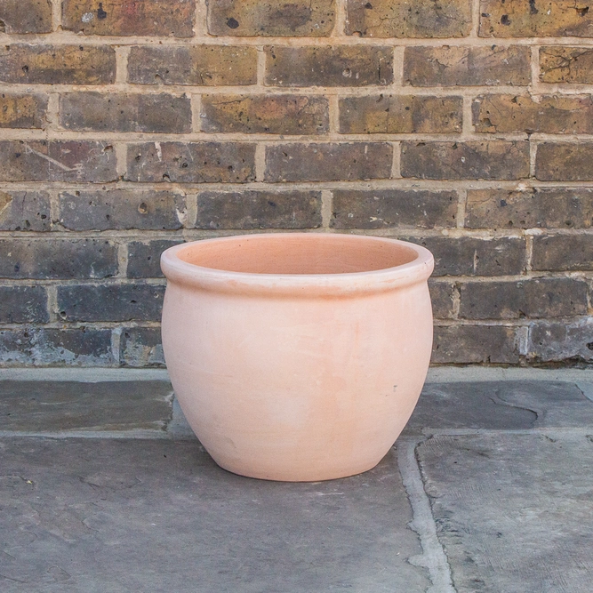 Whitewash Terracotta Handmade Delta Rim Planter (D38cm x H30cm) Outdoor Plant Pot - image 2