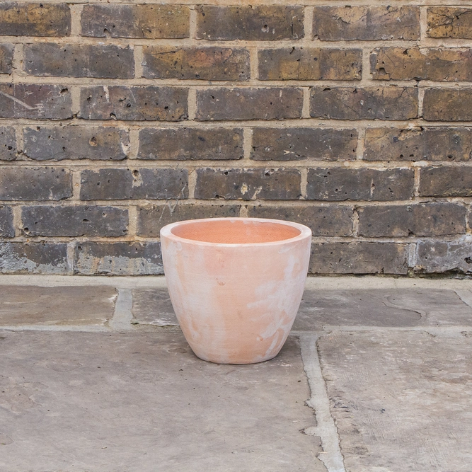 Whitewash Terracotta Handmade Egg Planter (D25cm x H22cm) Outdoor Plant Pot - image 4