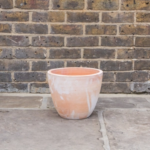 Whitewash Terracotta Handmade Egg Planter (D31cm x H27cm) Outdoor Plant Pot - image 2