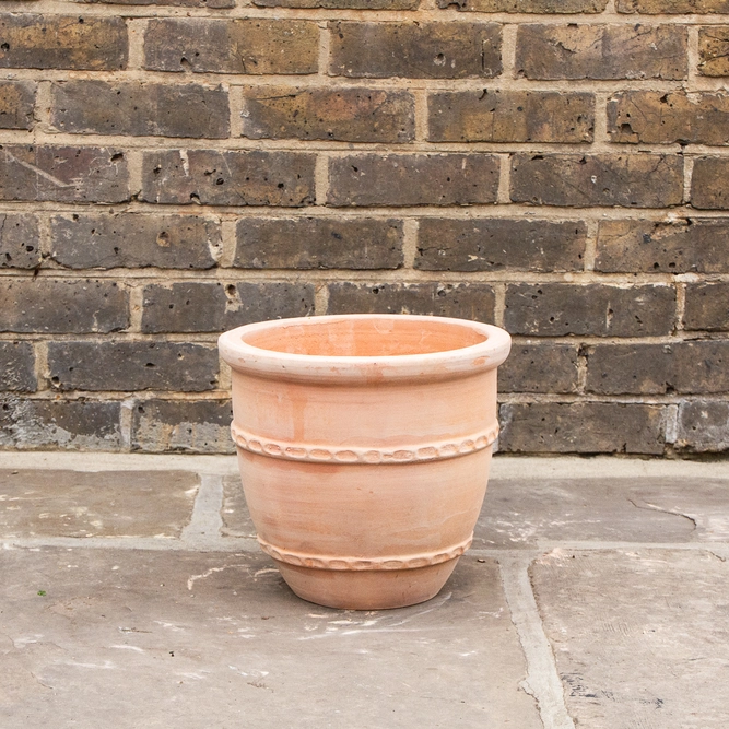 Whitewash Terracotta Handmade Greek Egg Planter (D28cm x H25cm) Outdoor Plant Pot - image 2