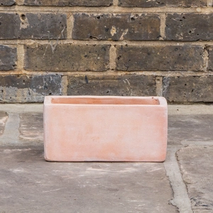 Whitewash Terracotta Handmade Outdoor Trough Planter (Pot size D25cm x H12cm) Outdoor Plant Pot - image 1