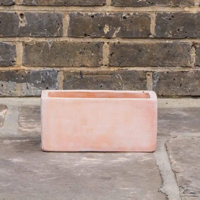 Whitewash Terracotta Handmade Outdoor Window Box (Pot size W25cm x H12cm) Outdoor Plant Pot - image 3