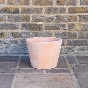 Whitewash Terracotta Handmade Plain Coni Planter (D31cm x H24cm) Outdoor Plant Pot - image 2