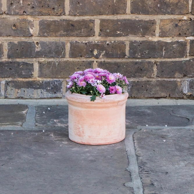 Whitewash Terracotta Handmade Plain Cylinder Planter (D21cm x H16cm) Outdoor Plant Pot - image 3