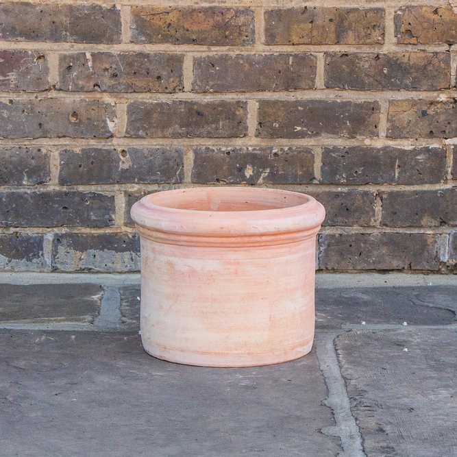 Whitewash Terracotta Handmade Plain Cylinder Planter (D30cm x 22cm) Outdoor Plant Pot - image 2