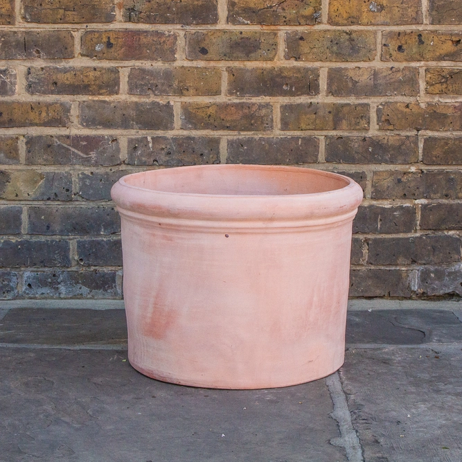 Whitewash Terracotta Handmade Plain Cylinder Planter (D50cm x 37cm) Outdoor Plant Pot - image 2