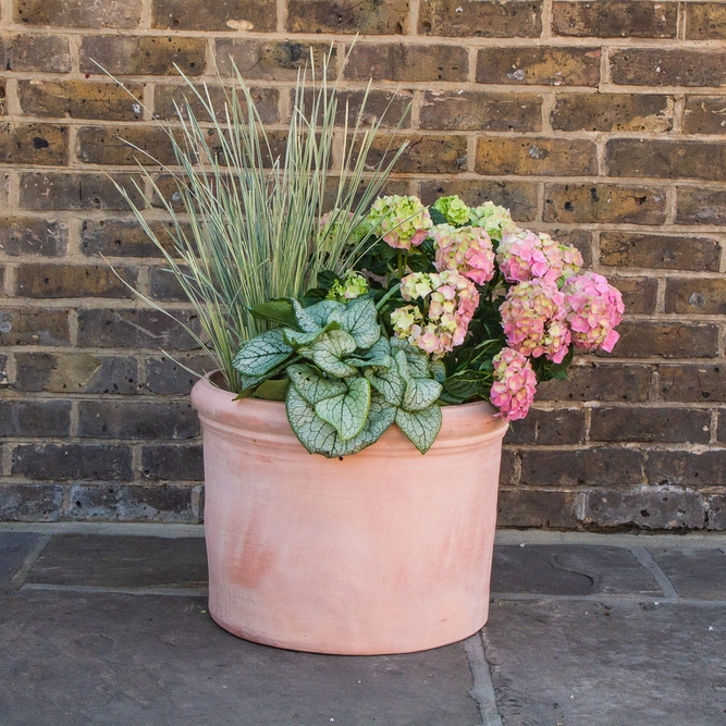 Whitewash Terracotta Handmade Plain Cylinder Planter (D50cm x 37cm) Outdoor Plant Pot - image 3