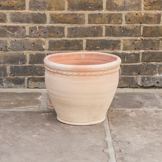 Whitewash Terracotta Handmade Stan Cherry Rope Planter (D32cmxH28cm) Outdoor Plant Pot - image 2