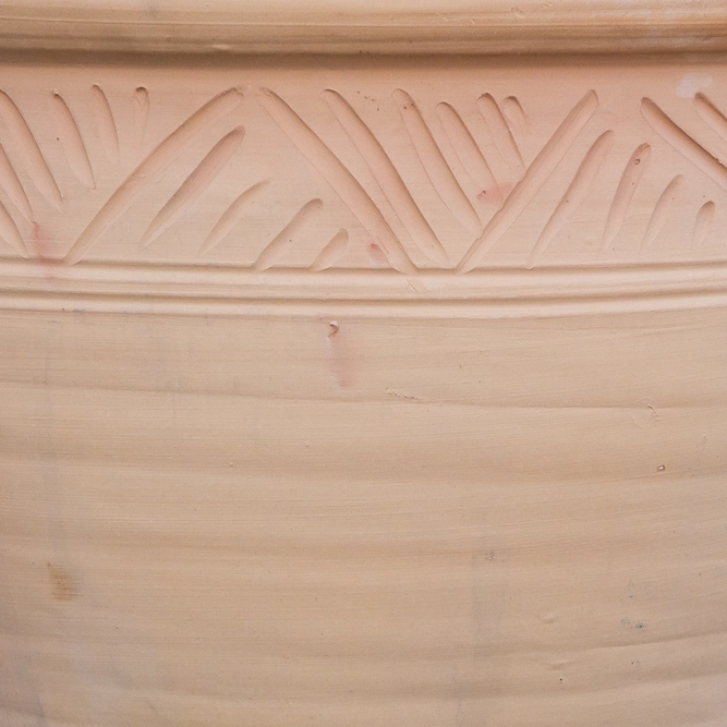 Whitewash Terracotta Handmade Stan Etched Planter (D18cm x H17cm) Outdoor Plant Pot - image 3