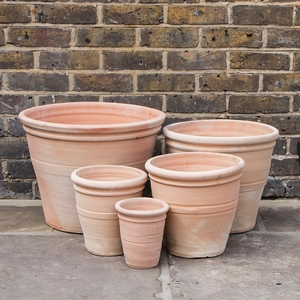 Whitewash Terracotta Handmade Stan RIng Planter (D17cm x H19cm) Outdoor Plant Pot