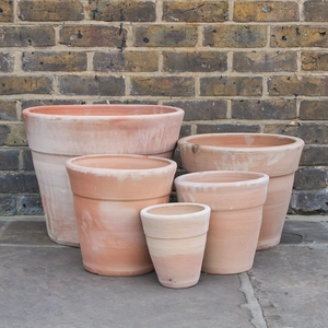 Whitewash Terracotta Handmade Stan Wide Planter  (D19cm x H20cm) Outdoor Plant Pot