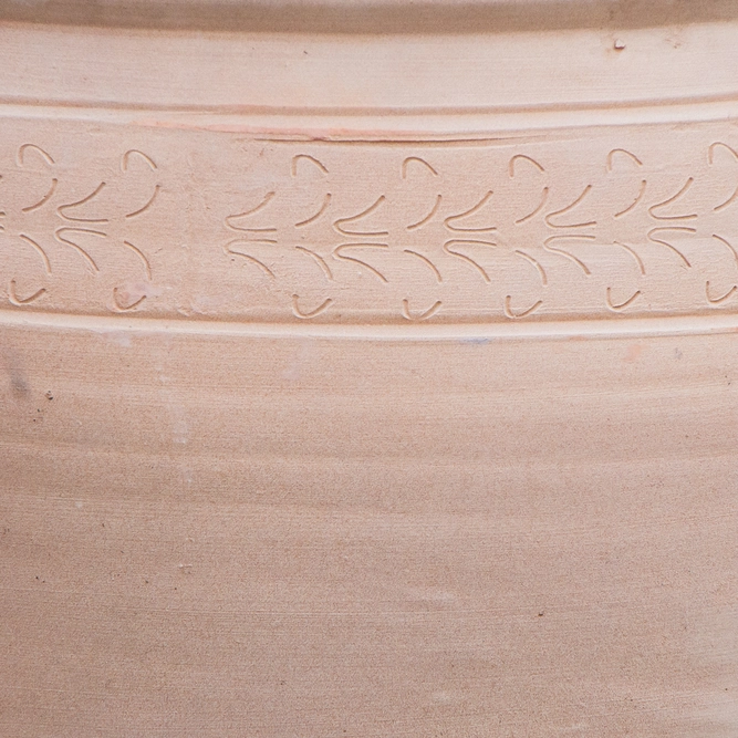 Whitewash Terracotta Handmade Swirl Relief Planter (D36cmx35cm) Outdoor Plant Pot - image 4