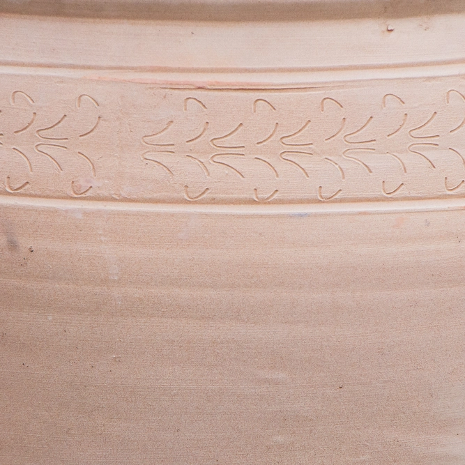 Whitewash Terracotta Handmade Swirl Relief Planter (D29x30cm) Outdoor Plant Pot - image 3