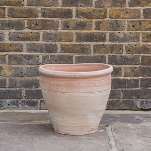 Whitewash Terracotta Handmade Swirl Relief Planter (D29x30cm) Outdoor Plant Pot - image 6