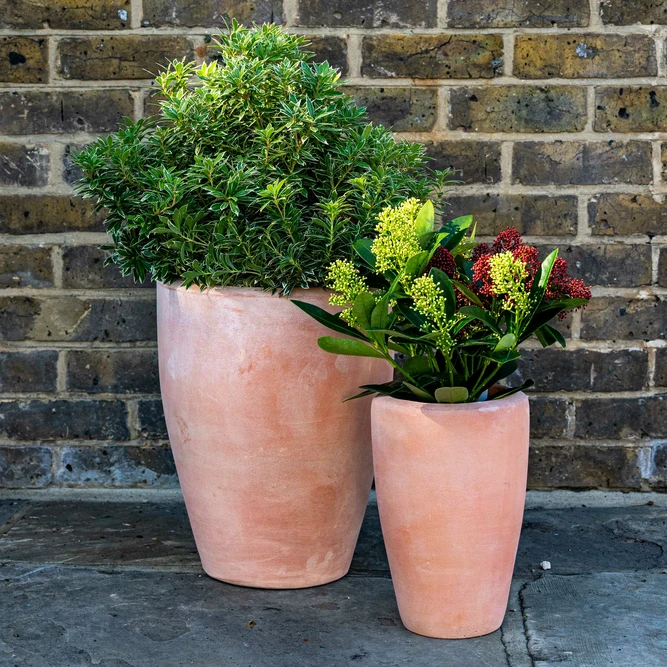 Whitewash Terracotta Planter - Abrielle (D20xH28cm) Handmade Outdoor Pot - image 3