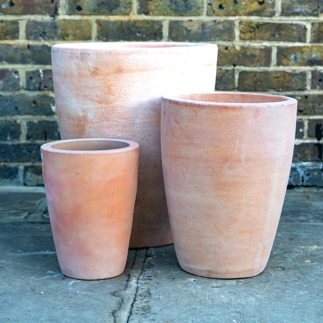 Whitewash Terracotta Planter - Colburn (D43xH48cm) Handmade Outdoor Pot - image 1