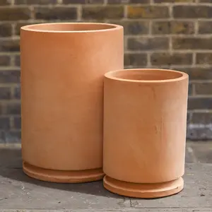 Whitewash Terracotta Planter Posada (D46x66cm) Handmade Outdoor Plant Pot - image 1