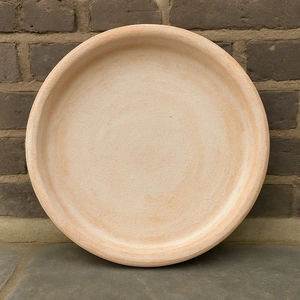 Whitewash Terracotta Saucer Large (D43cm) Handmade Outdoor Plant Pot Saucer - image 1