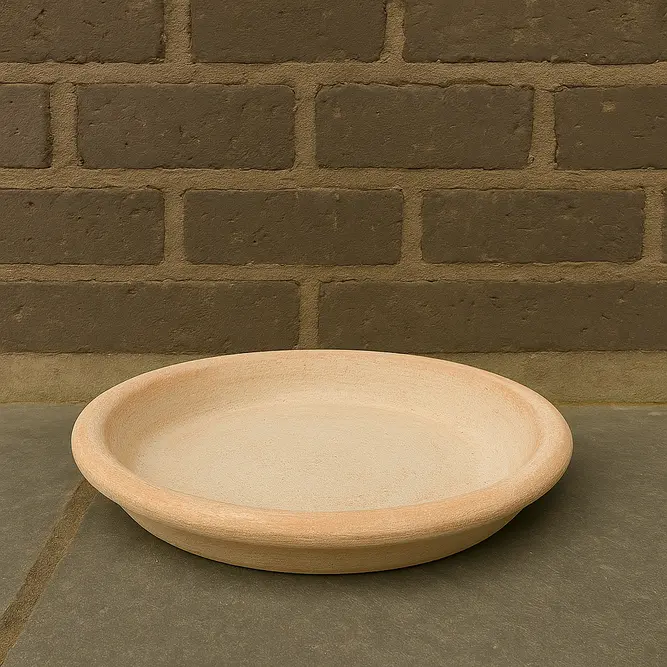 Whitewash Terracotta Saucer Large (D43cm) Handmade Outdoor Plant Pot Saucer - image 2