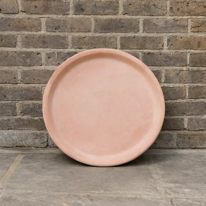 Whitewash Terracotta Saucer Large (D43cm) Handmade Outdoor Plant Pot Saucer - image 1