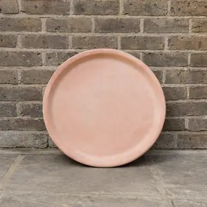 Whitewash Terracotta Saucer Large (D43cm) Handmade Outdoor Plant Pot Saucer - image 1