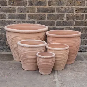 Whitewash Terracotta Stan A2 Planter - Handmade Outdoor Plant Pot