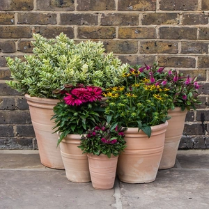 Whitewash Terracotta Stan RIng Planter (D38cm x H33cm) Handmade Outdoor Plant Pot - image 2