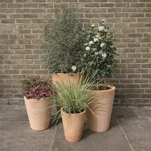 Whitewash Terracotta Tall Taper Planter (D47xH63cm) Handmade Outdoor Plant Pot - image 2