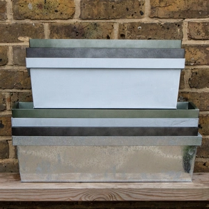 Zinc Trough Window Box Planter - Matt Black (L50cm x W17cm x D16cm) - image 5