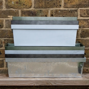 Zinc Trough Window Box Planter - Matt Green (L50cm x W17cm x H16cm) - image 5