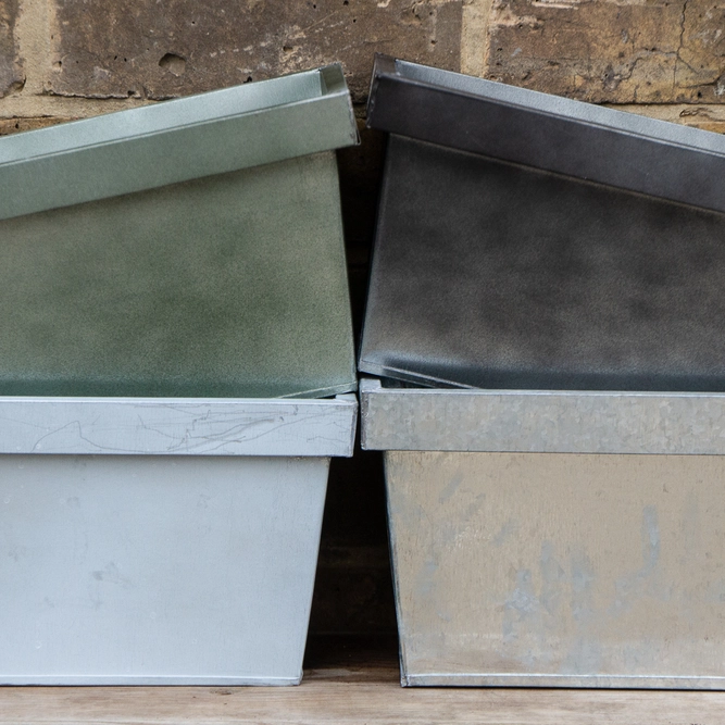 Zinc Trough Window Box Planter - Matt Green (L50cm x W17cm x H16cm) - image 4