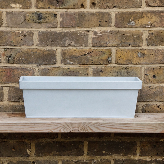 Zinc Trough Window Box Planter -Matt Grey (L50cm x W17cm x D16cm) - image 2