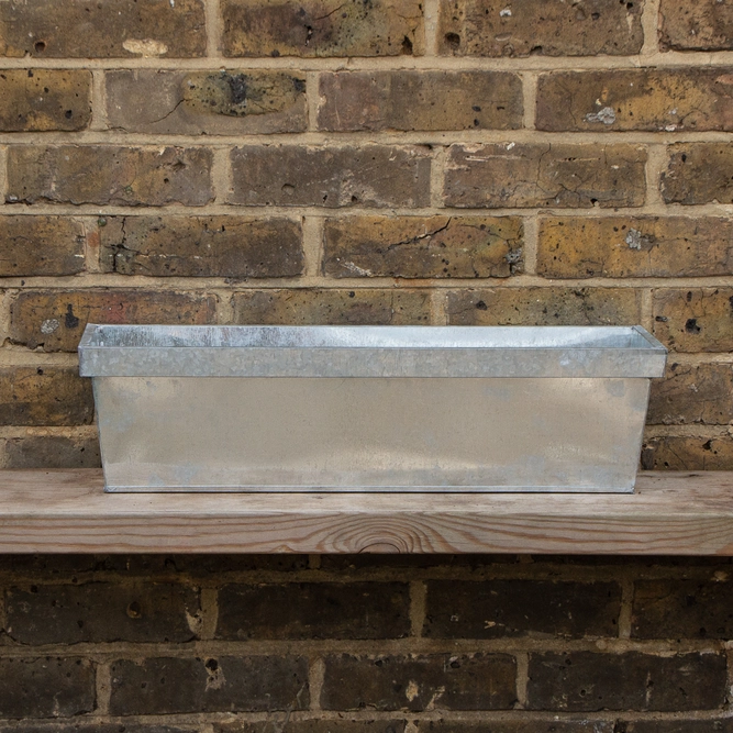 Zinc Trough Window Box Planter - Natural (L60cm x W17cm x H16cm) - image 2